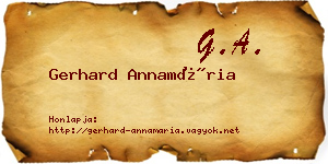 Gerhard Annamária névjegykártya